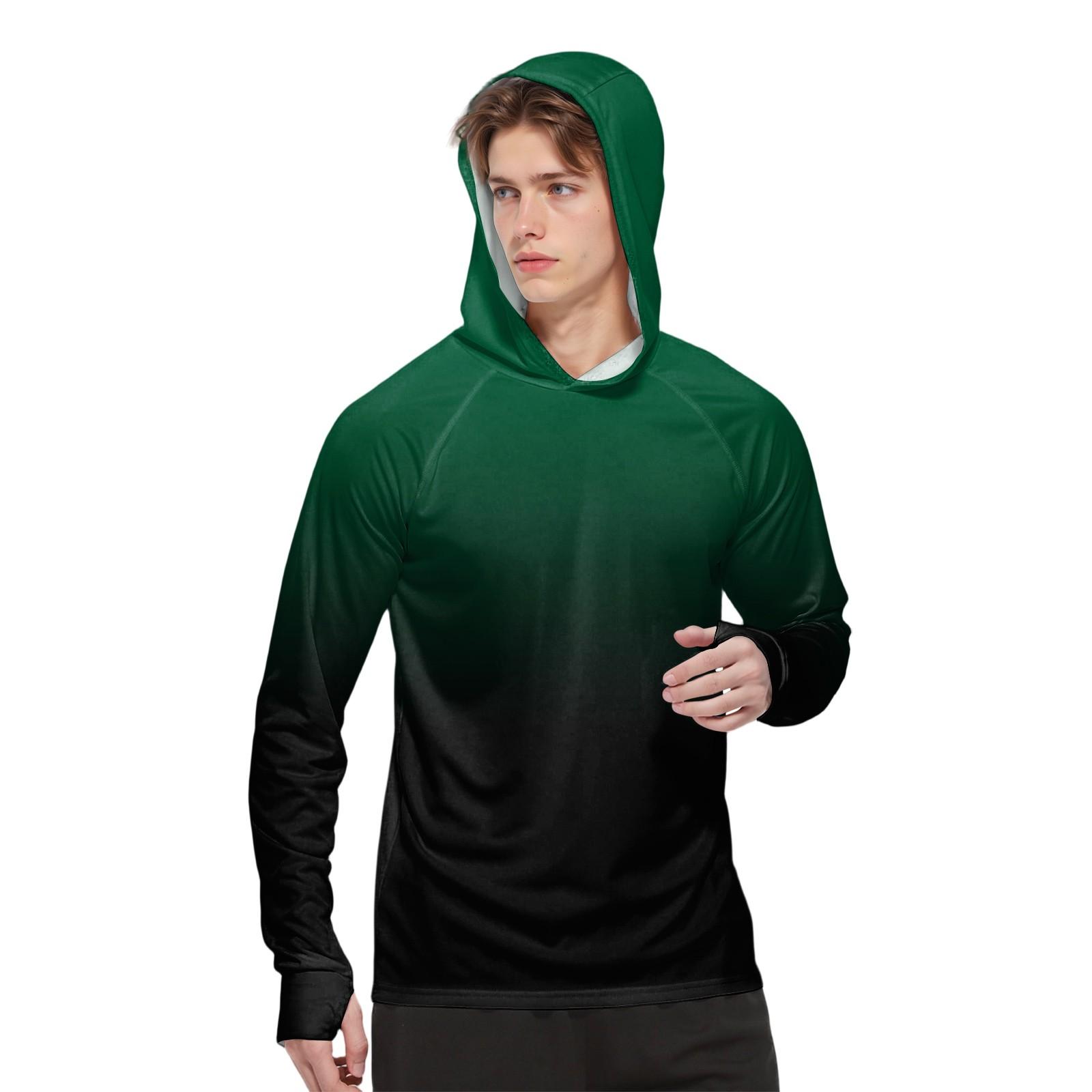 

Men s Fashion Printed Long Sleeve Shirt /UV Hoodie M