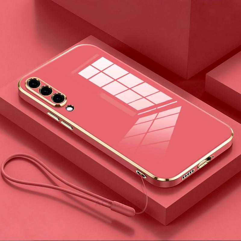 

A 50 70 20 30 30s Luxury Plating Lanyard Silicone Case For Samsung Galaxy A50 A70 A20 A30 A30s A7 2018 A20s A21s A50s Soft Cover A70