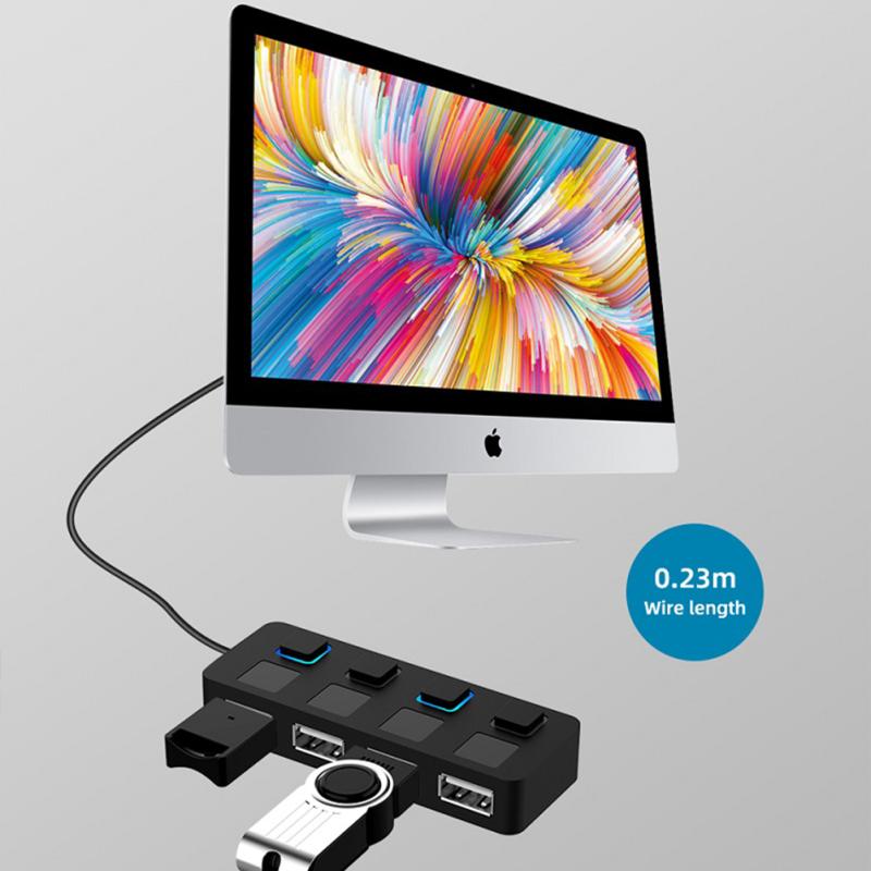 Usb 2.0 Hub Multi Usb Splitter 4 Ports Expander Multiple Usb 2.0 Hub Use Power Adapter Usb2.0 Hub
