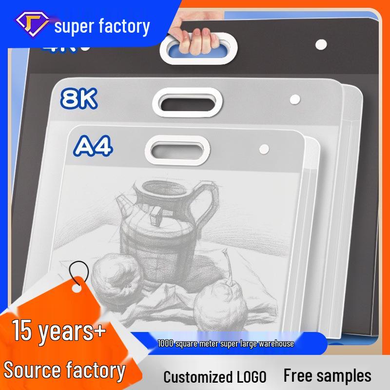 4K Арт-портфолио и сумка для хранения - Скетчбук 8K, Папка A3, Ручной арт-клип-альбом A4 Handheld Bag серый