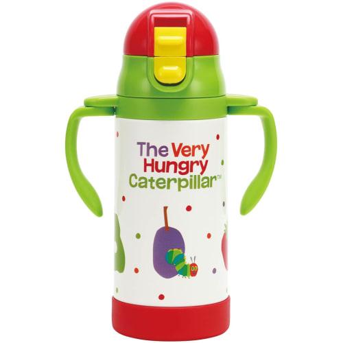 Skater (STWM3N-A) Double-Handled Stainless Steel Water Bottle with Straw, 350ml, Baby Mug, Very Hungry Caterpillar, Fruit Design