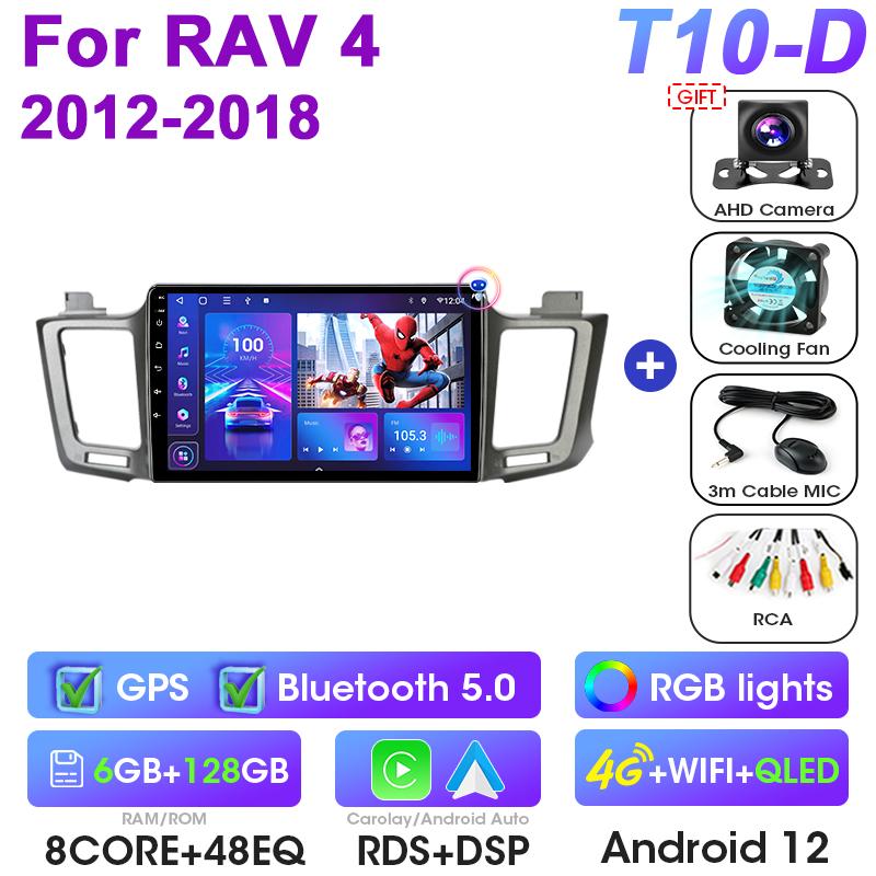 2 Din Android 12 Car Radio For Toyota RAV4 RAV 4 2012-2018 Multimedia Video Player GPS 4G Carplay Auto Stereo RDS DSP Head Unit