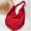 Yogodlns  Fashion Large Capacity Beach Simple Knitted Women's ShoulderBag Knitted Hollow Woven Inner Tote Bag