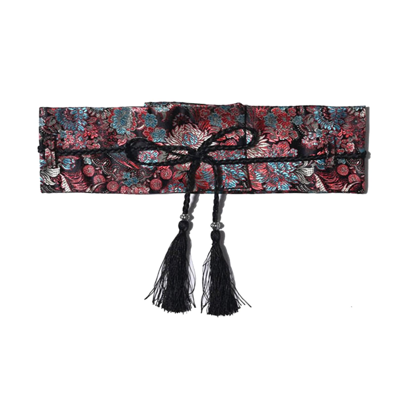 

Жаккардовый пояс с кисточками для женщин, регулируемая длина, модный пояс для ханфу для повседневной и дорожной одежды