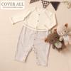 Cream De Coco In Cardboard Knit Smooth Striped Newborn Baby Stylish Romper for and Size [Made Japan] & Coverall, Clothes, Cute, Warm, 100% Cotton,
