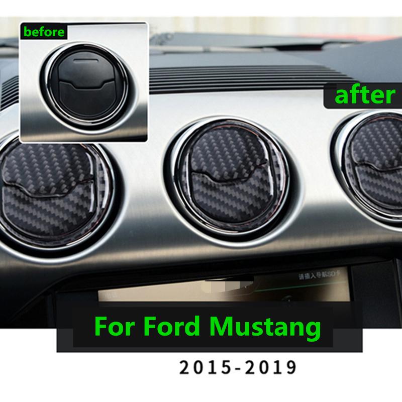 Autocollant Fibre De Carbone Pour Bouton De Siège Ford Mustang 2015-2022 - Kit De Personnalisation Intérieure