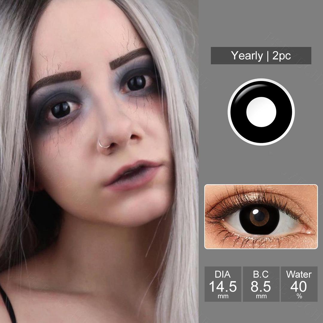 

Контактные линзы для Хэллоуина, черные контактные линзы для косплея Мэнсона, контактные линзы для глаз, 1 пара сумасшедших линз для аксессуаров в стиле аниме чёрный