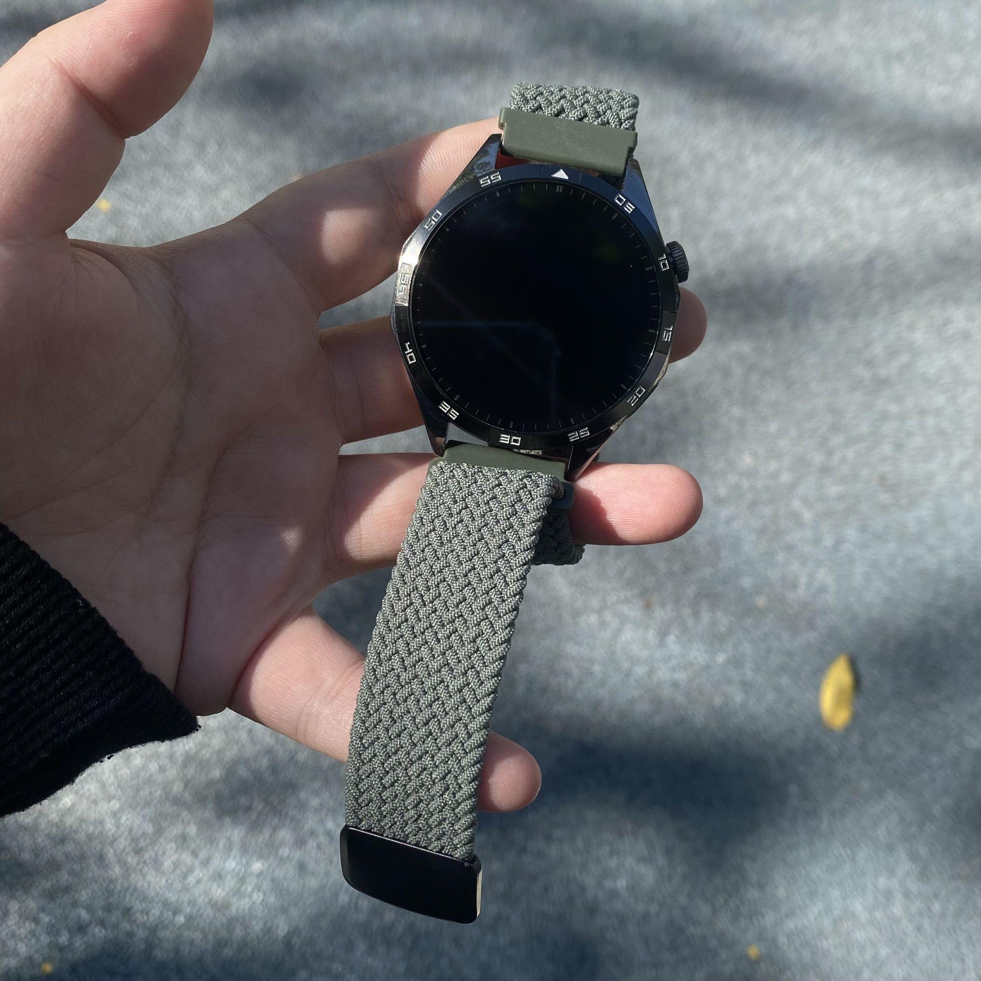 

Универсальный нейлоновый ремешок для часов 20 мм 22 мм - Нейлоновая магнитная пряжка Эластичный плетеный сменный ремешок для смарт-часов для HUAWEI Watch Samsung Galaxy Watch Amazfit 22mm