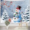 Charming Winter Wonderland Tapestry Festive Snowman with Birds and Lantern for Cozy Home Decor Perfect Wall Art for Living Room