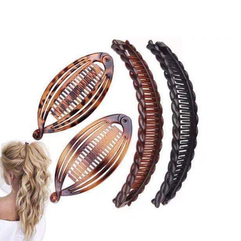 Hot Banana Clip Hair Comb Hair Band Fashion Set Fish Clip Hair Comb Lazy European and American Banana Hair Clip