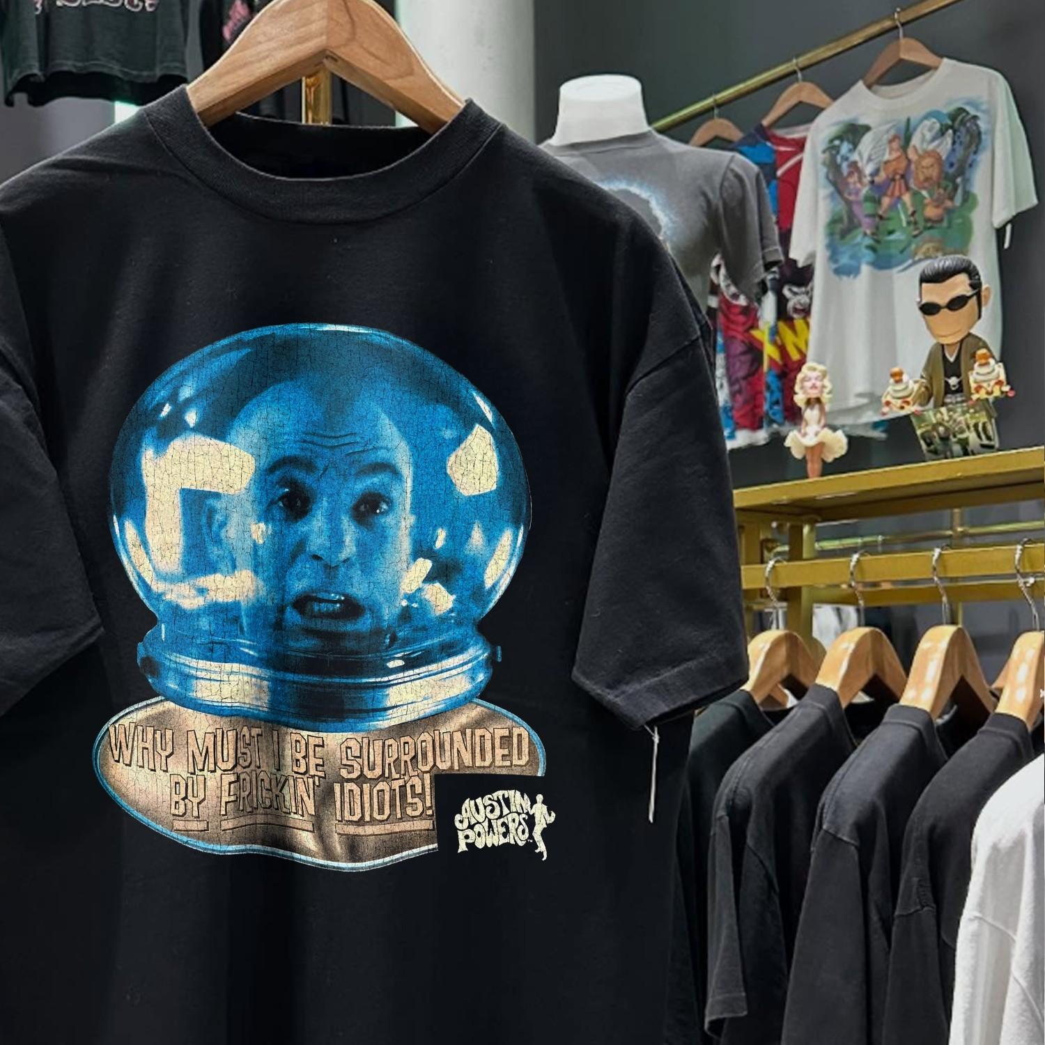 90s Frickin Idiots Club Dr Evil Austin Powers Promo T-Shirt Black XXL 2XL