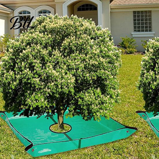 Garden Cleanup Accessory Landscape Tarp for Trimming, Pruning with Hole & 4 Leaf Corner Buckles, Shrub Trimmings Catcher Collection, Yard Durable Tree