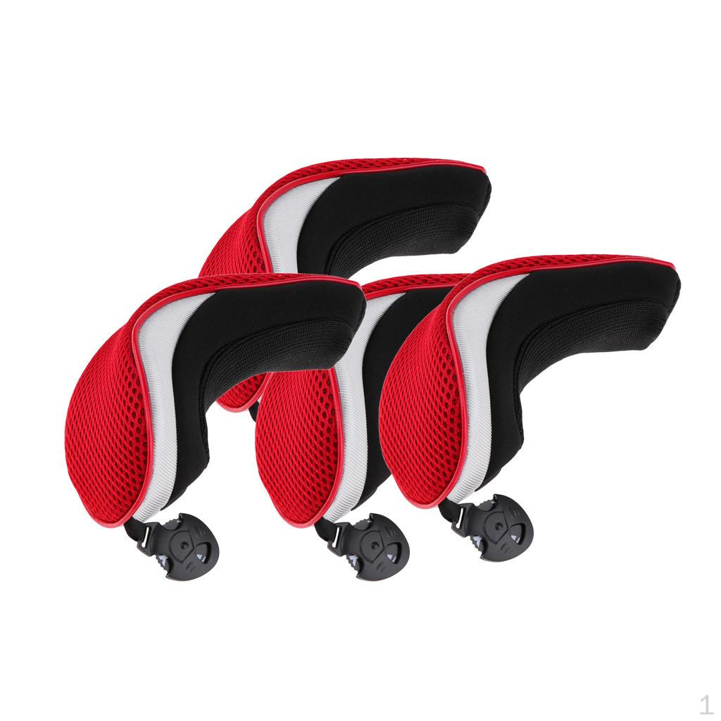 

4Pcs/Set Mesh Golf Club Head Cover Hybrid Headcover with Number Tag - Colors for choose, Golfer