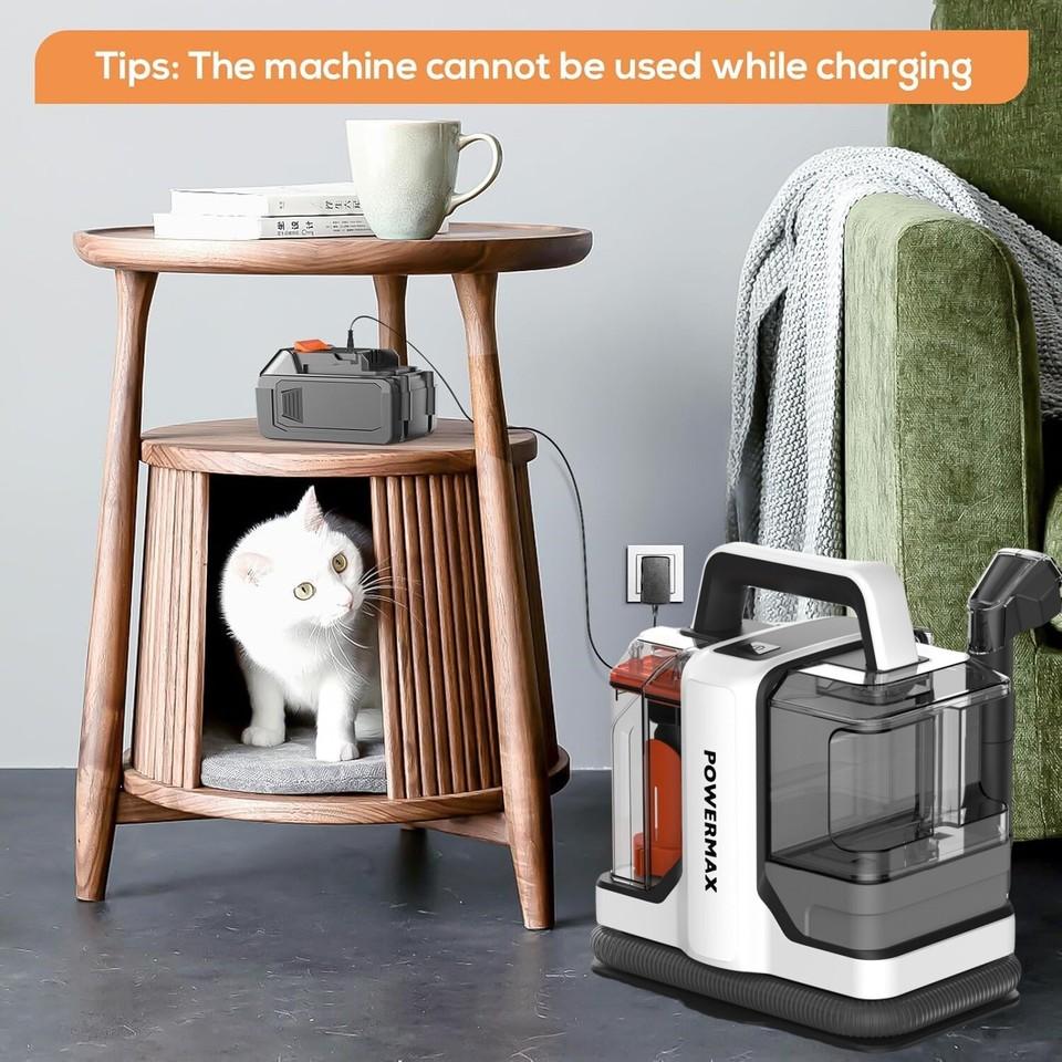 Inteligentní přenosný parní čistič na skvrny na kobercích a čalounění, 450 W