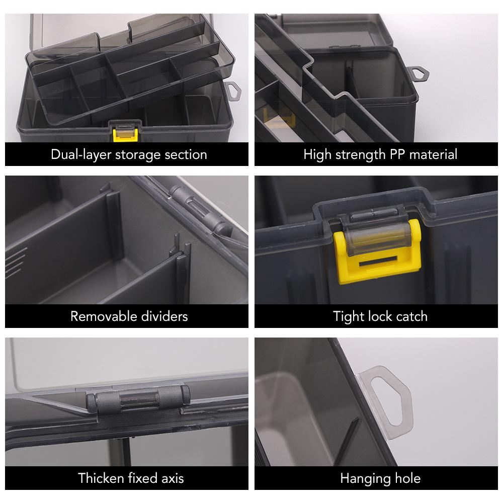 

Двухслойный рыболовный ящик, кейс для приманок, портативное ведро для хранения рыболовных принадлежностей, водонепроницаемый ящик для рыболовной приманки, кейс для рыболовных инструментов, приманка серый