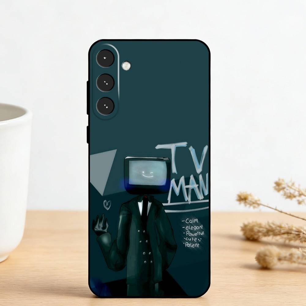 S-Skibidi Toilet T-TV M-Man Phone Case For Samsung Galaxy A73,A72,A71,A70,A53,A52,A51,Others Soft Black Cover