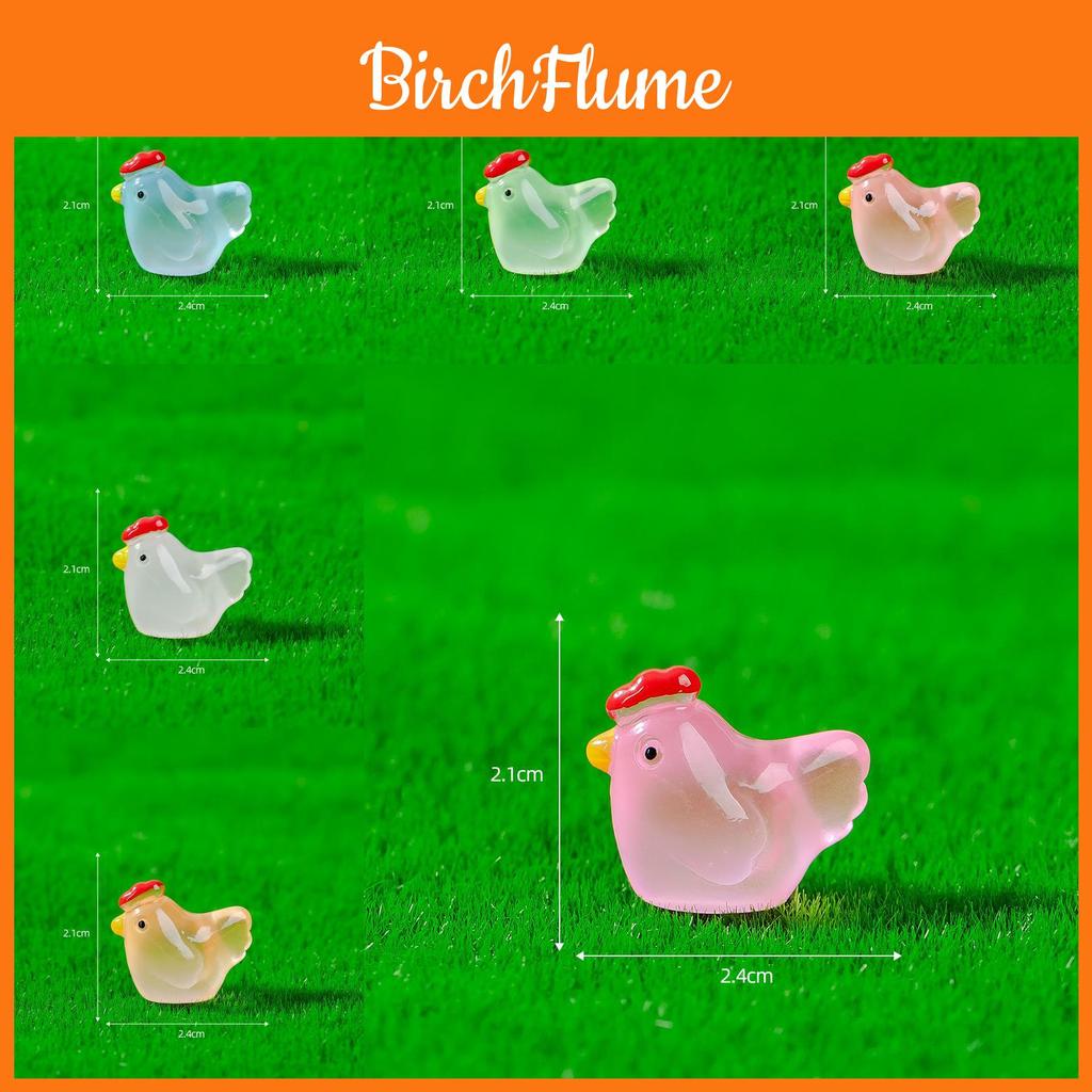 Adorable Resin Miniature Chicken Garden Decor Glow In The Dark Pastoral Style