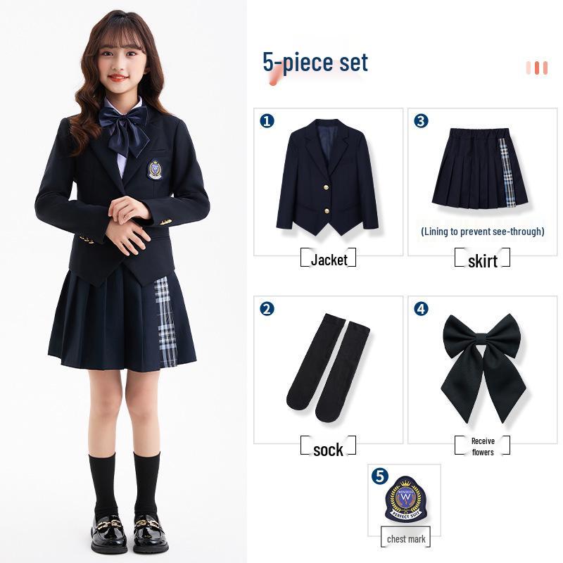 Children's Autumn/Winter Suit: Long-Sleeved Jacket & Pants Set for Boys & Girls - School/Kindergarten Uniform