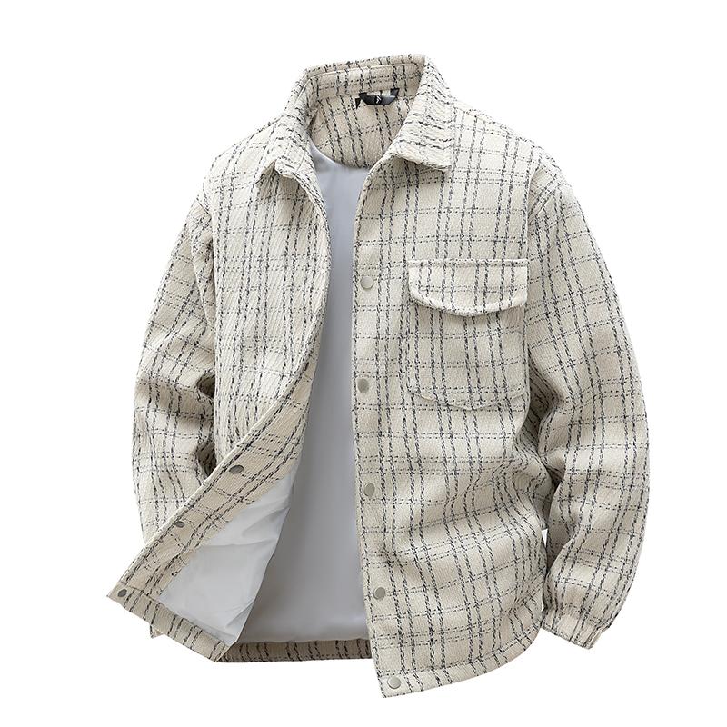 

JAYSCE пальто воротник куртка мода клетчатый весна осень блейзер для мужчин одежда мужская повседневная праздничная куртка 3XL белый