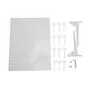 Kit Combinado de Painel Furado Organizador de Painel Furado de Metal Montado na Parede com 12 Ganchos para Exibição de Colares Brincos Joias Branco
