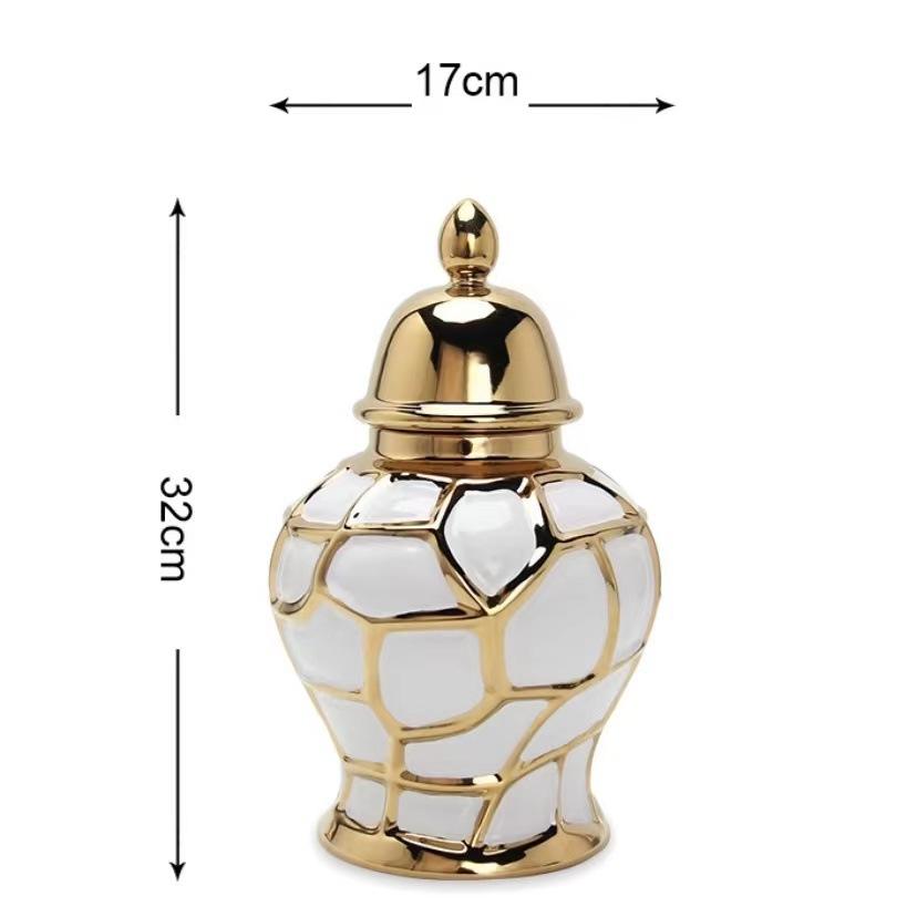 

home decor vases Ceramic electroplated general jar Nordic flower vase handicraft decoration foyer soft decoration storage jars