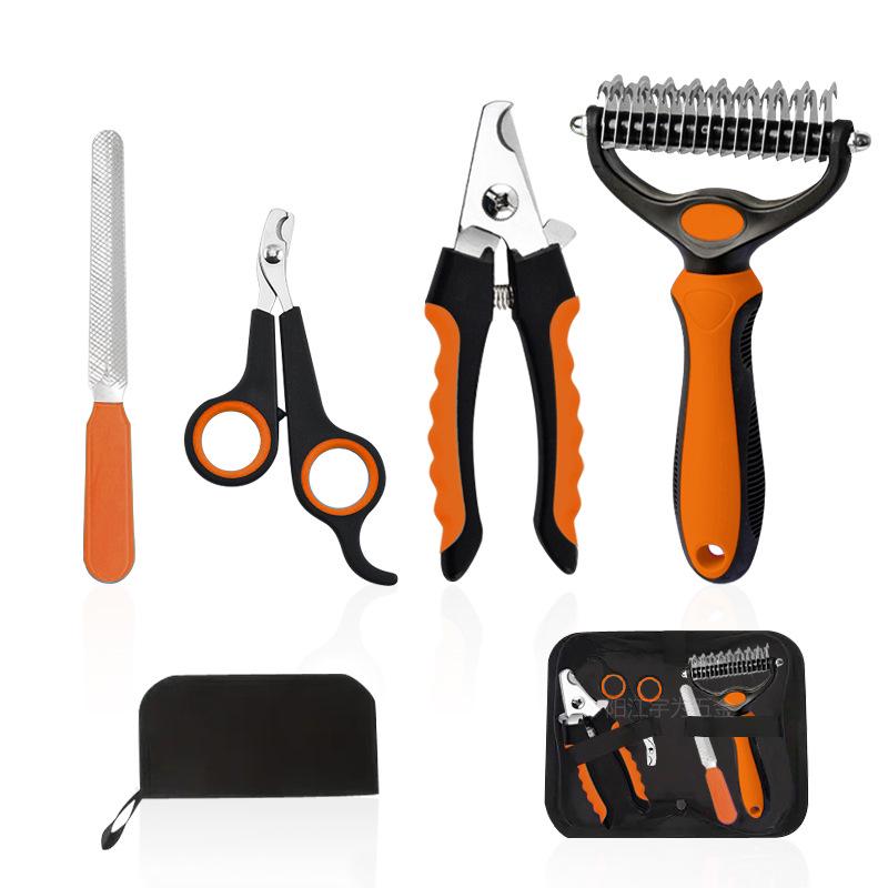 Pet Grooming Set: Nail Clipper, Detangling Comb, and File for Cats and Dogs - Popular Grooming Tools
