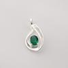 Chrome Diopside Gemstone 925 Sterling Silver Designer Zircon Pendant 1.4" Women Jewelry For Birthday Gift CZP16-7