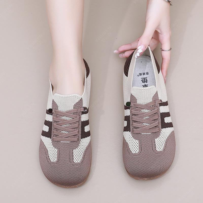 women's shoes summer 2025 casual sneaker Lightweight soft bottom on-slip Net shoes fashion  Nude shoes