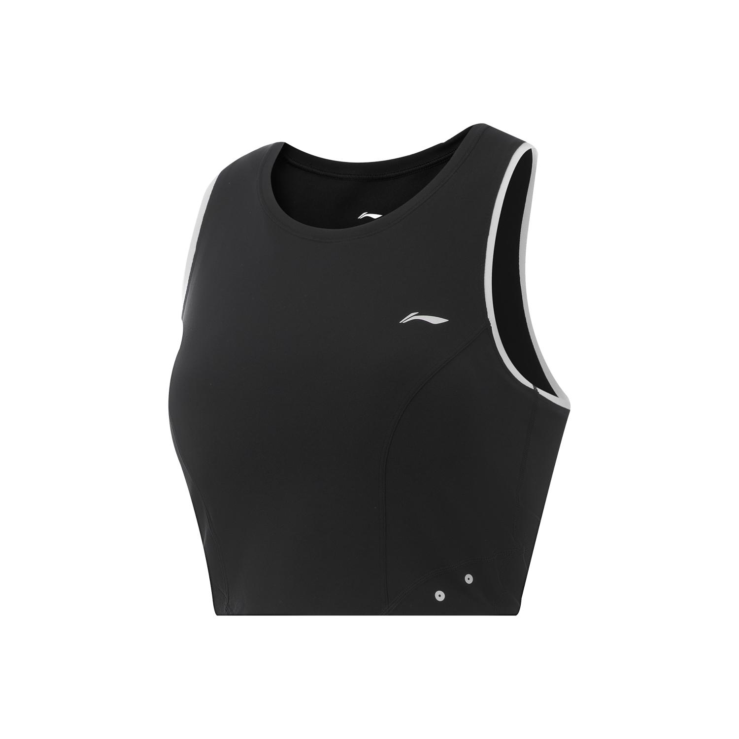 

Li-Ning Fitness Series Versatile Casual Fashion Quick-Dry Cool Round Neck Sleeveless Sports Vest Women tops Black AVSV194-1 S