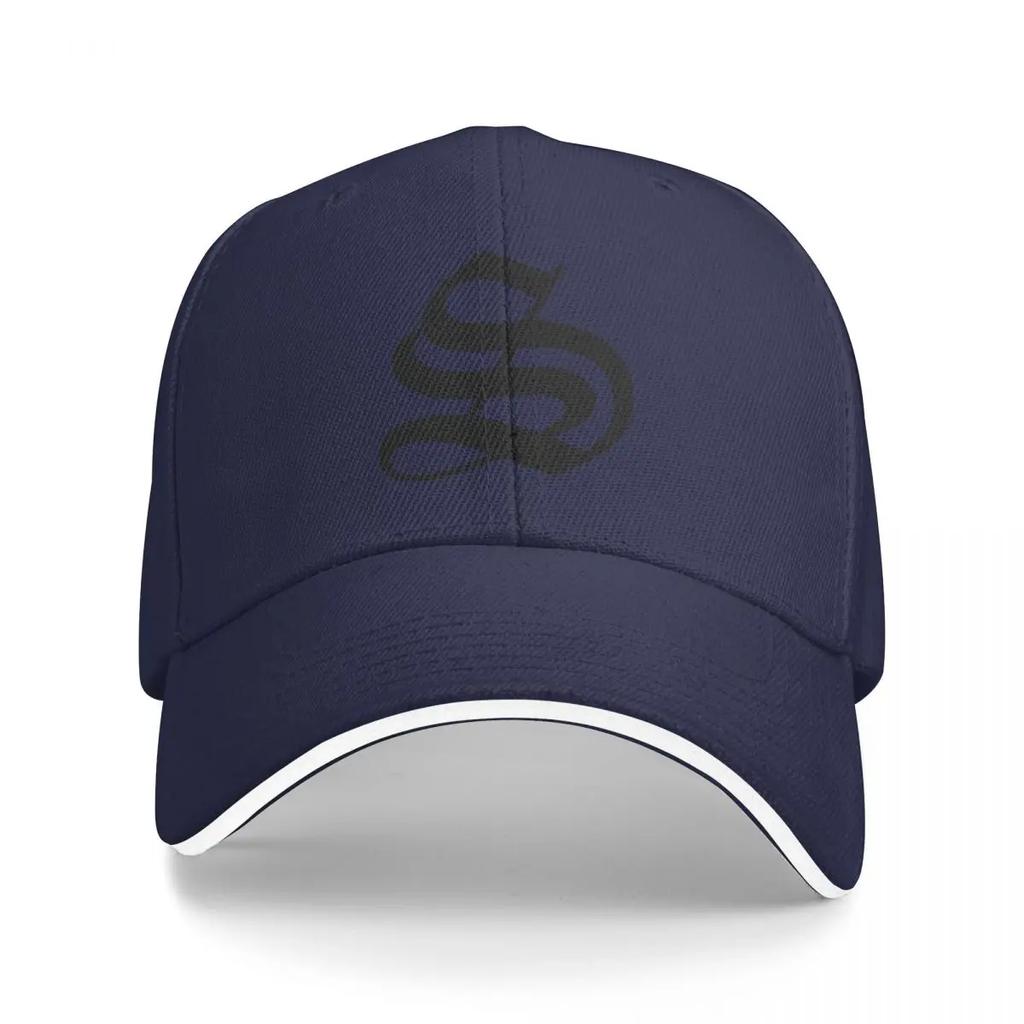 S  Old English Initial Black Letter  Baseball Cap Sun Hat Male  Thermal Visor Hat Beach Ladies Mens