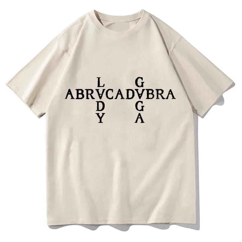 2025 Lady Gaga Abracadabra T-shirty Moda Bawełniana Koszulka dla Mężczyzn i Kobiet Vintage Odzież Unisex Lato Bawełniane Topy