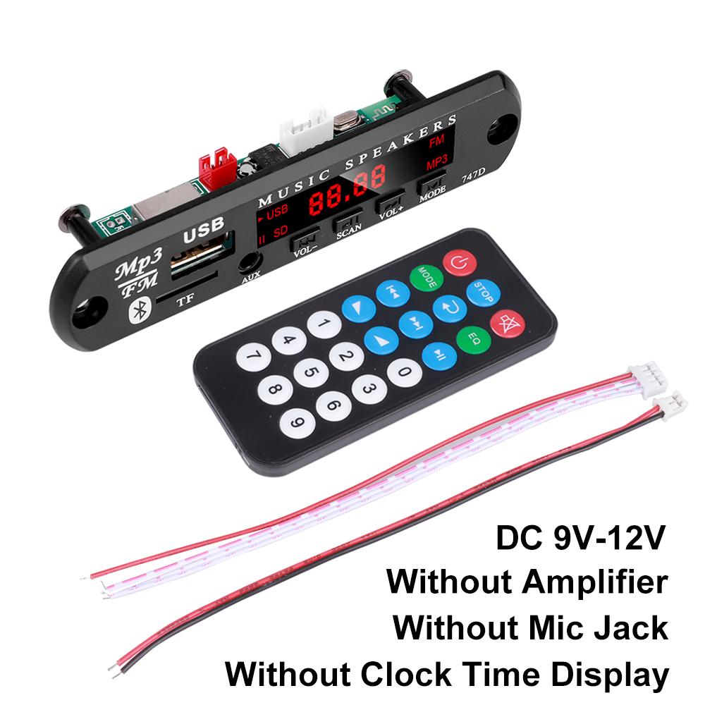 

DC 12 В Bluetooth 5,3 MP3 WMA APE декодер плата 60 Вт усилитель часы дисплей время 6,5 мм разъем для микрофона USB TF FM радио автомобильный Mp3-плеер l