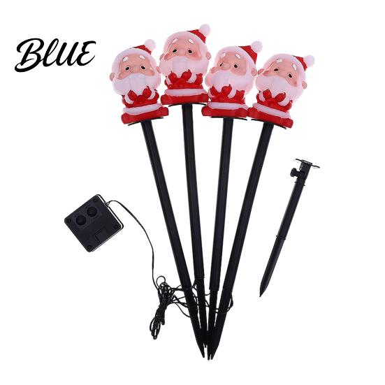 Outdoor Seasonal Atmosphere Lights Christmas Solar Stake Lights Santa Snowman Tree Figurine Lawn Powered Yard Gifts Waterproof Warm LED for