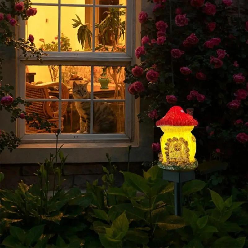 Multi Craft LED Solar Lawn Light Waterproof Design Miniature Fairy House Solar Powered Outdoor Decor Fairy Mushroom House