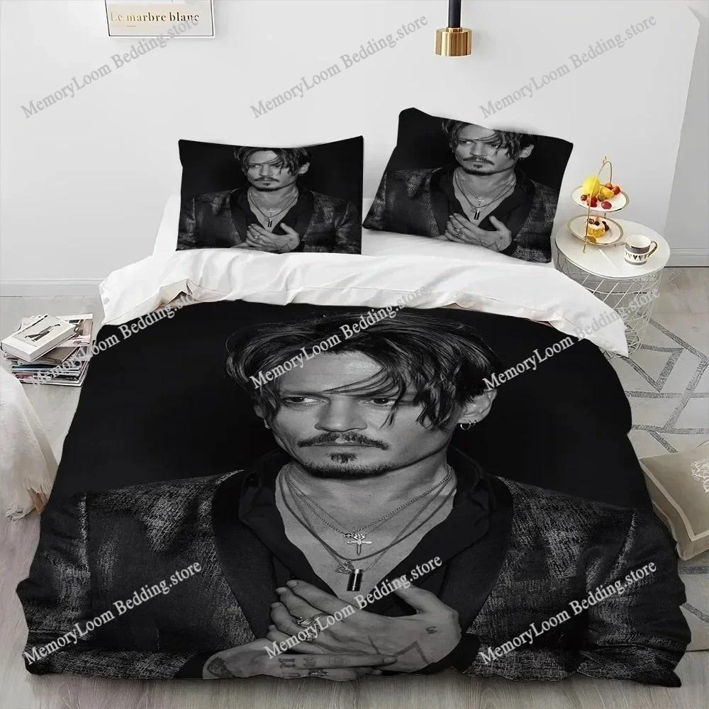 Movie Poster Cool Johnny Depp Bedding Set Single/Full/Queen Size 3D Print Duvet Cover Bedroom Decor Soft Set Home Textileextile