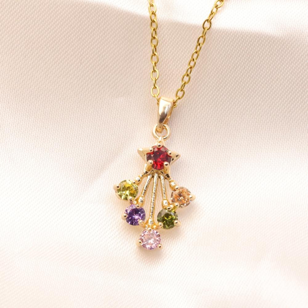 Colorful Geometry Modeling Pendant Necklaces for Women 2025 New Fashion Wedding Party Necklace Jewelry Accessories