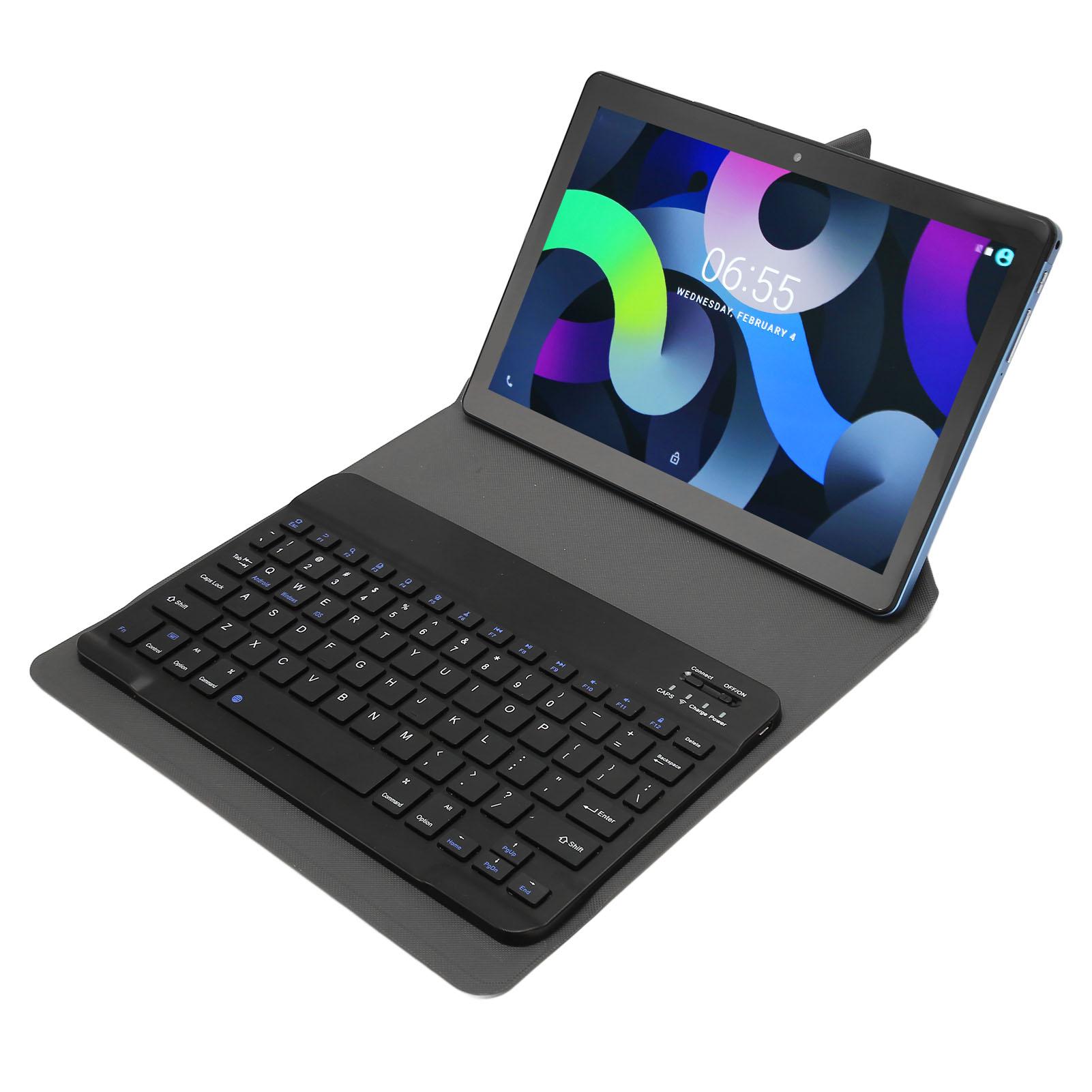 

Планшет 2 в 1 10.1 дюймов FHD 4 ГБ ОЗУ 64 ГБ ПЗУ Двойная камера 8800 мАч Офисный планшет с клавиатурой и мышью US Plug синий