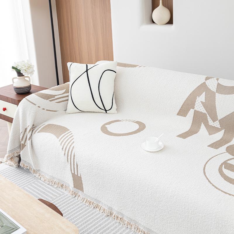Modern Simple Four Seasons Universal Sofa Towel Retro All-Inclusive Non-Slip Cushion Chenille Living Room Sofa Cushion Cover Cloth