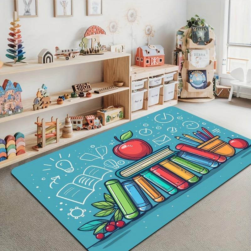 Blauer Teppich Lernmatte Küchenteppich Warme Fußmatte Willkommensmatte Außen Teppich für Schlafzimmer Teppich für Wohnzimmer Heimdeko