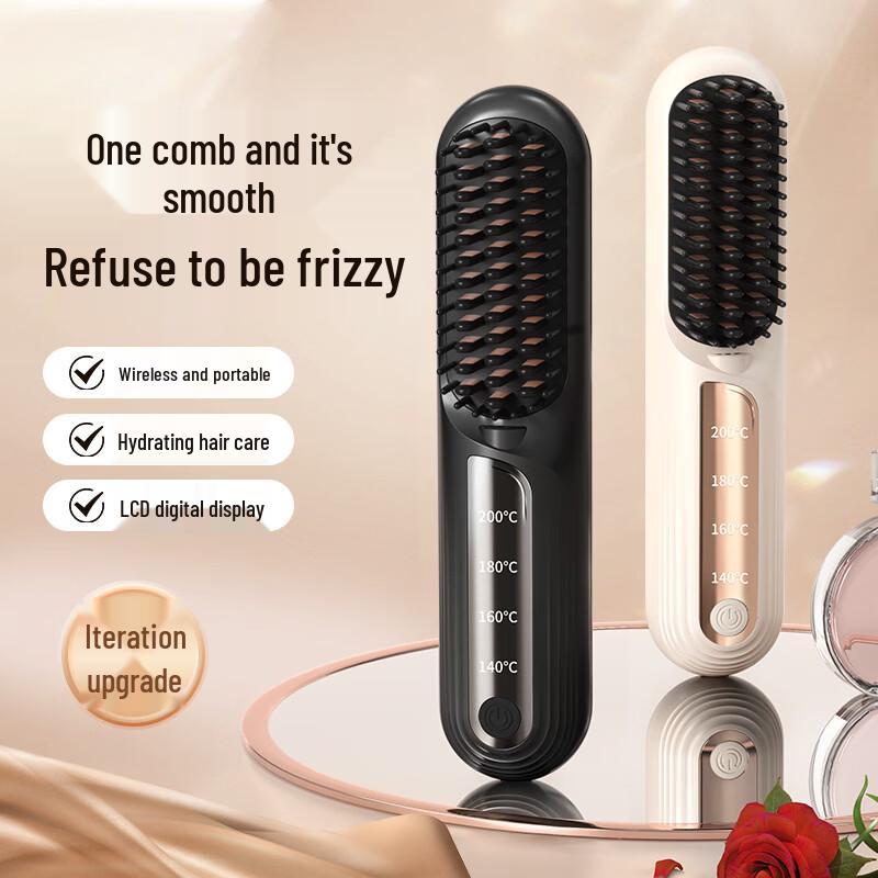 ZISIZ Wireless Hair Straightener & Curler Comb