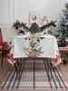 White Christmas Bell Print Tablecloth for Living Room Kitchen Dining Table Festive Atmosphere Party Decoration