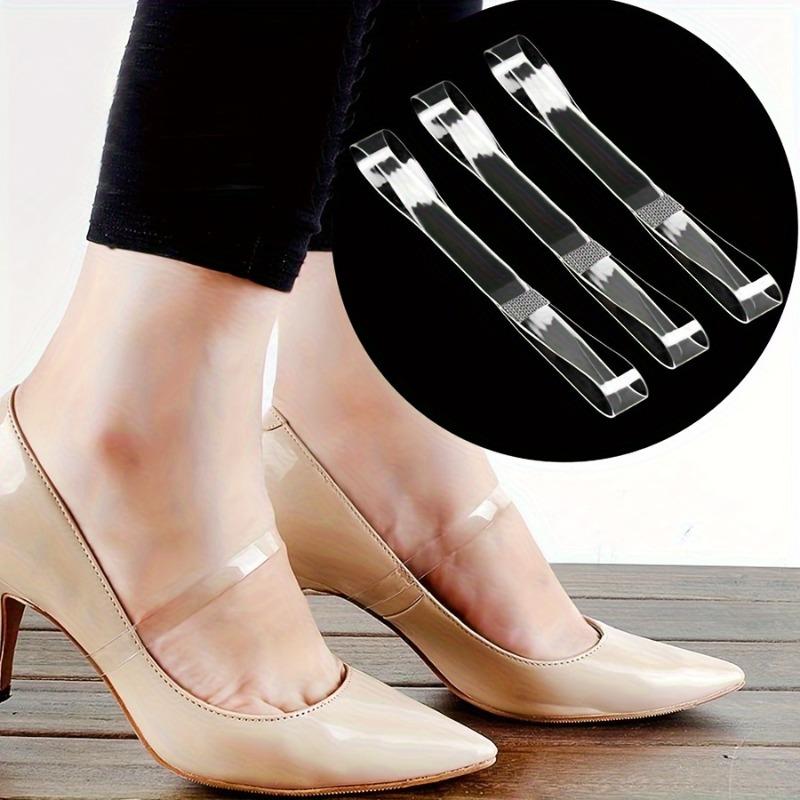 6 Pairs Clear Invisible High Heel Shoelaces for Women, Adjustable Elastic Plastic Straps for Secure Fit, Transparent Design High Heel Accessories