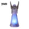 Prayer Angel Figurine Guardian Night Light, Small Reading Playing Music Acrylic Statue Decoration with LED Light for Desk, Table, Shelf Decor Peaceful