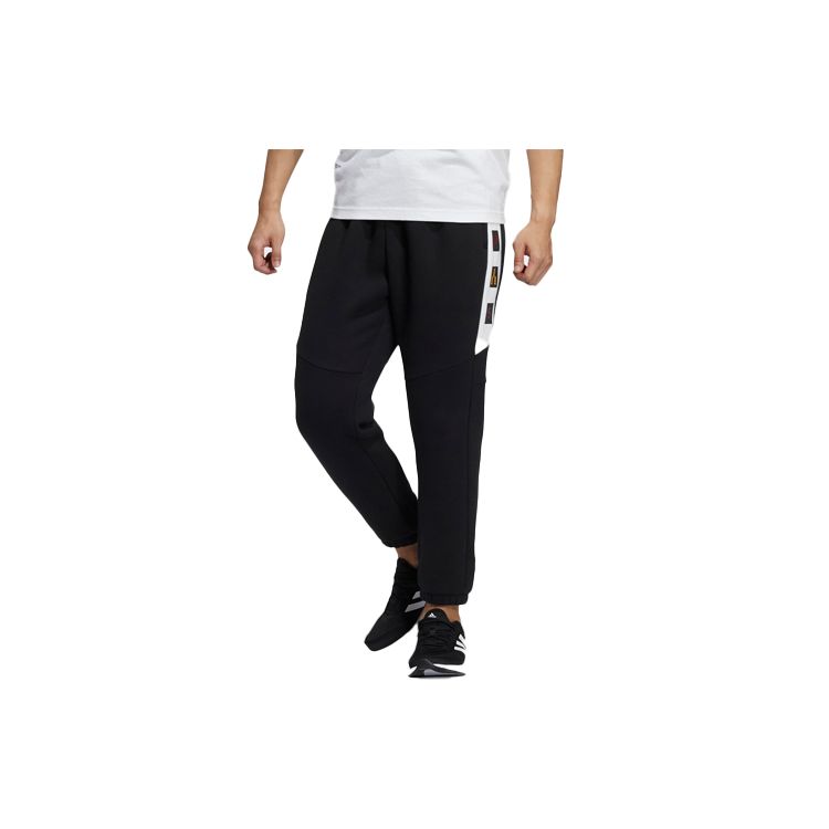 

Adidas Logo Print Вязаные манжеты для джоггеров Мужские брюки черные H39222 M