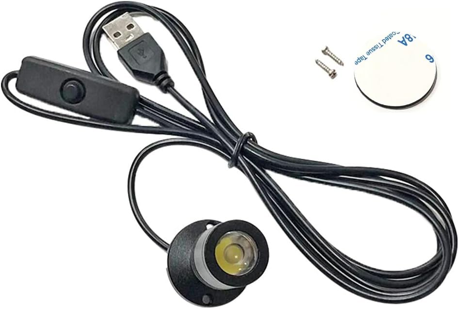 Audiophile USB Spotlight, High Brightness LED, USB-A, Compact Spotlight, Showcase Lighting, Backlight, Adjustable Angle, Non-Adjustable Brightness