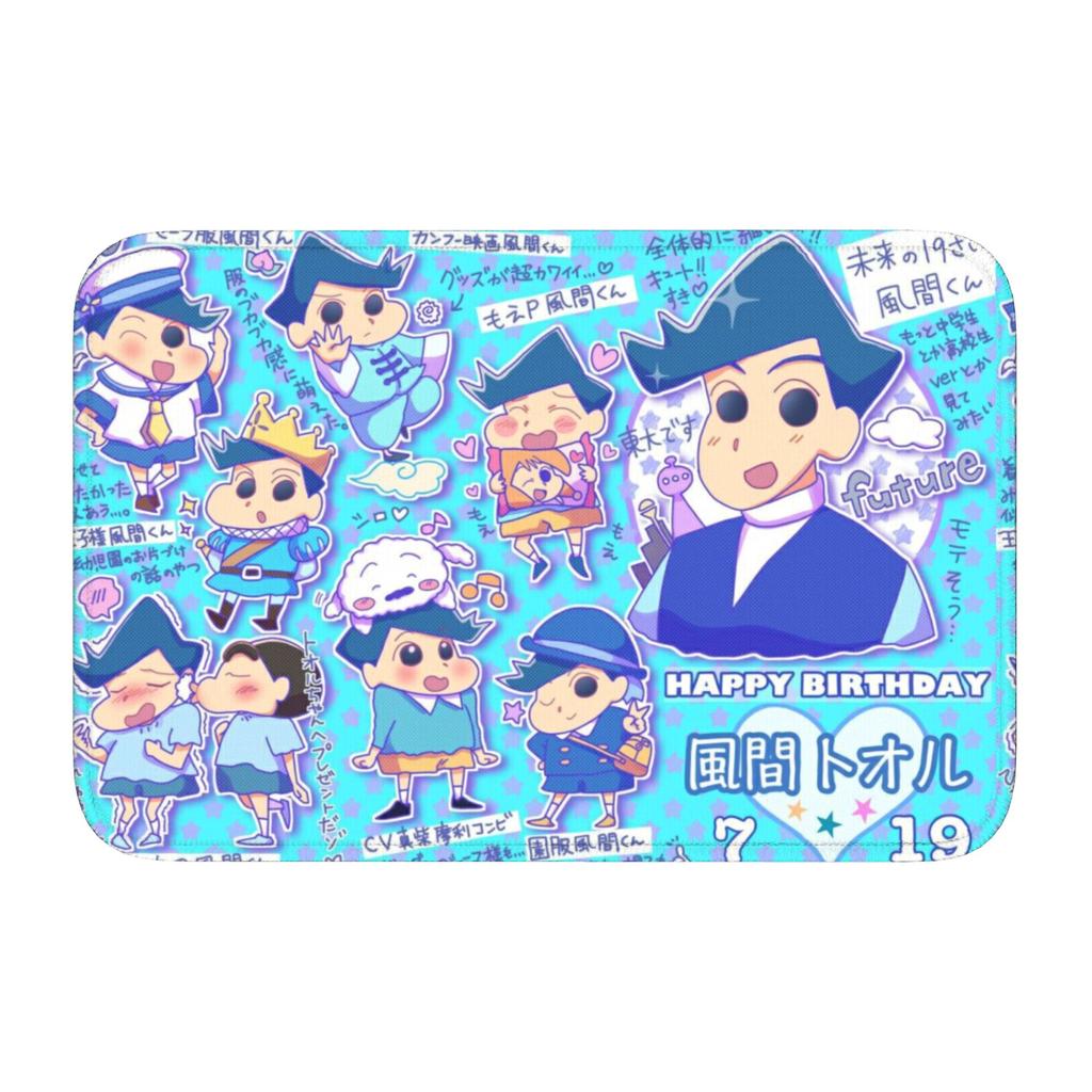Crayons Shin-chans Cute Anime Doormat Non-Slip Bath Kitchen Welcome Mat Toilet Door Floor Entrance Carpet Rug Footpad