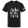 2026 Unisexs Ado World Tour Logo Print Summe Casual Solid Color Short Sleeve Tops OversizedONeck Pullover Street Unisexs TShirts