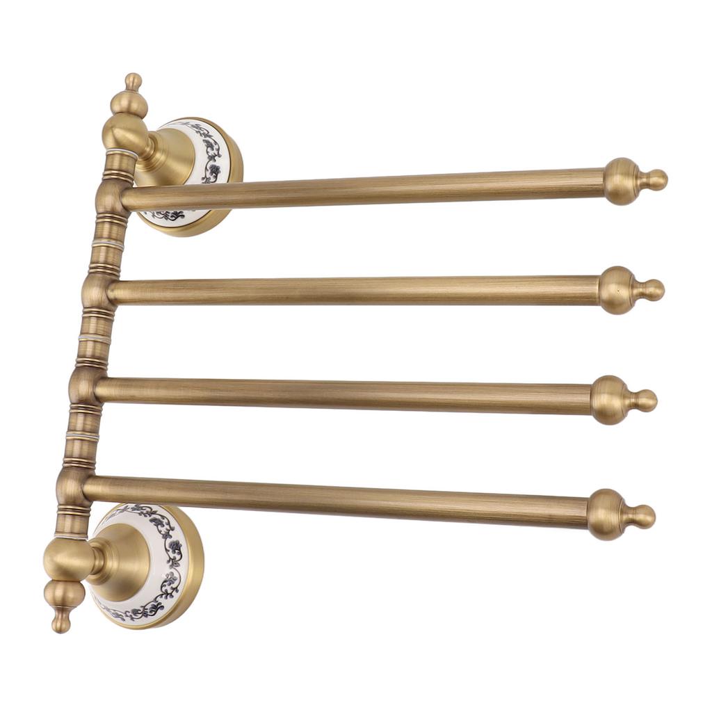 Swivel Towel Bar Antique Brass Towel Rack Rotated Towel Hanger Holder for Bathroom Four Rods