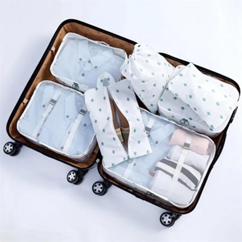 7Pcs Travel Organizer Storage Bags Suitcase Packing Cubes Set Cases Portable Luggage Clothes Shoe Tidy Pouch Folding