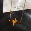 Accessories Fashion Sexy Lightning Ecg Pendant Necklace, Temperament Titanium Steel Clavicle Chain Necklace